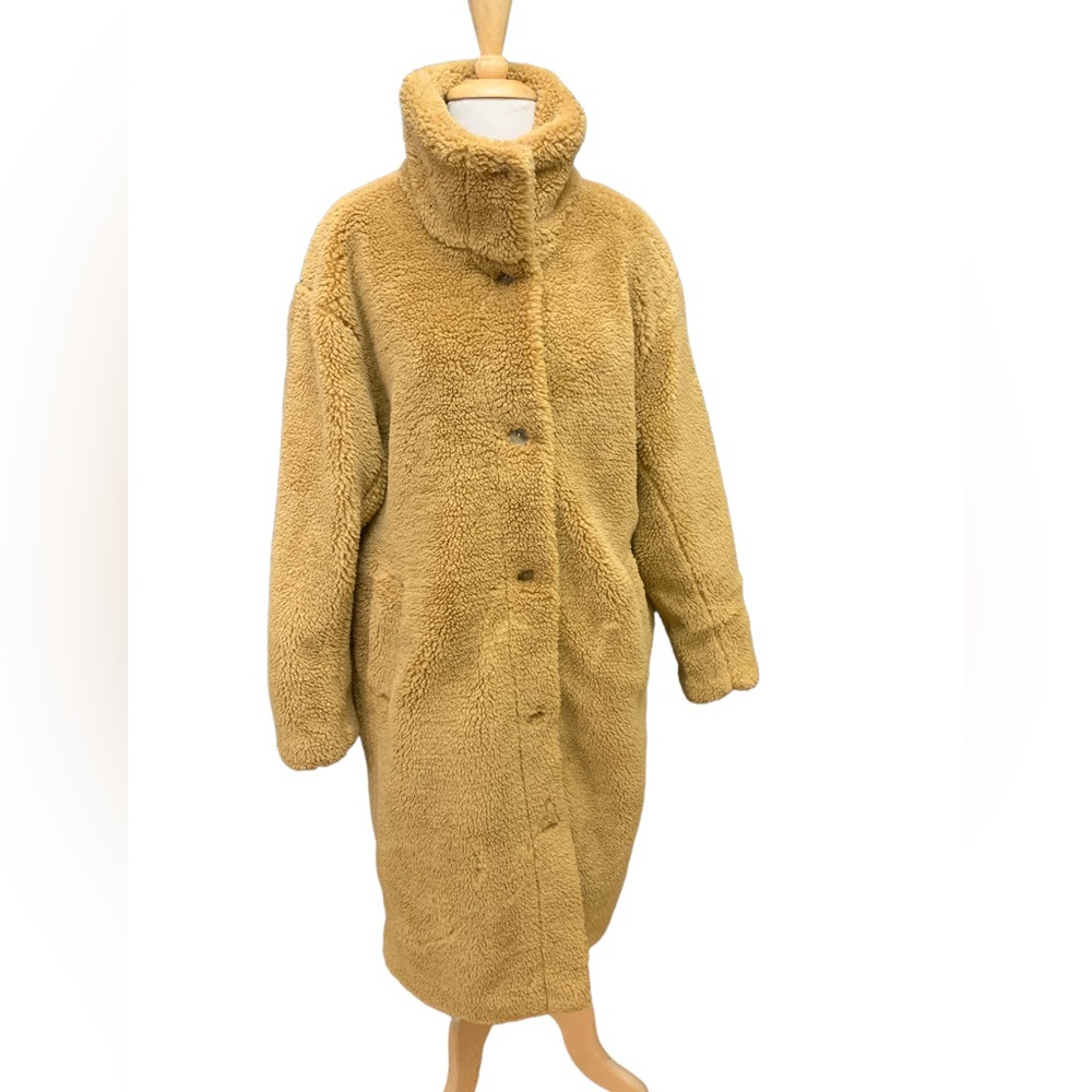 NWT, Gap, long tan, teddy coat, size medium
